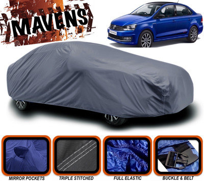 MAVENS Car Cover For Volkswagen Vento (With Mirror Pockets)(Grey)