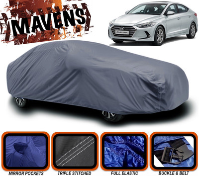 MAVENS Car Cover For Hyundai Elantra (With Mirror Pockets)(Grey)