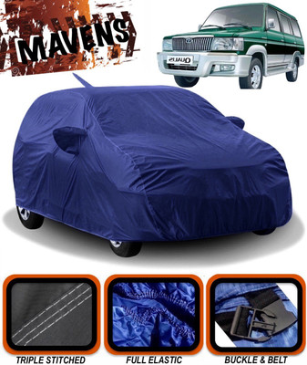 MAVENS Car Cover For Toyota Qualis (With Mirror Pockets)(Blue)