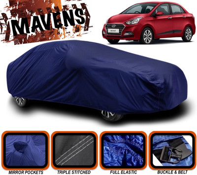 MAVENS Car Cover For Hyundai Xcent (With Mirror Pockets)(Blue)