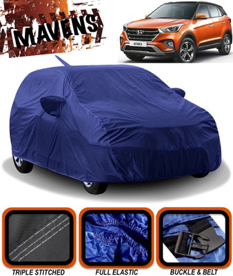 MAVENS Car Cover For Hyundai Creta (With Mirror Pockets)(Blue)