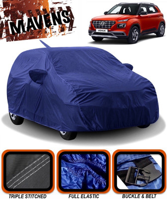 MAVENS Car Cover For Hyundai Venue (With Mirror Pockets)(Blue)
