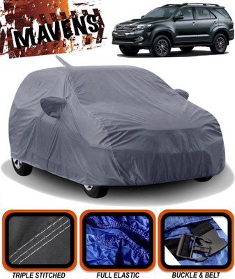 MAVENS Car Cover For Toyota Fortuner Old (With Mirror Pockets)(Grey)
