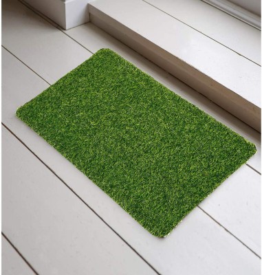 Medetai Green Polypropylene, PVC, Rubber Carpet(1 cm,  X 2 cm, Rectangle)