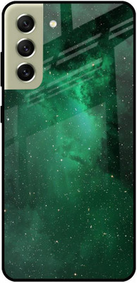 QRIOH Glass Back Cover for Samsung Galaxy S21 FE 5G(Multicolor, Grip Case, Silicon, Pack of: 1)