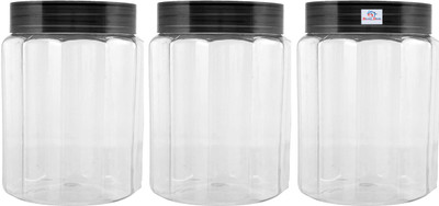 Heart Home Plastic Grocery Container  - 1100 ml(Pack of 3, Grey)
