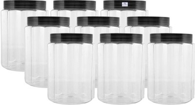 Heart Home Plastic Grocery Container  - 1100 ml(Pack of 9, Grey)