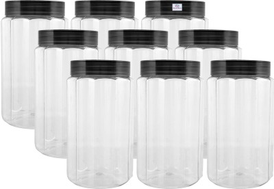 Heart Home Plastic Grocery Container  - 1800 ml(Pack of 9, Grey)