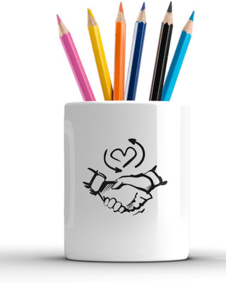 Shieldsmore 1 Compartments Ceramic Pen Stand(Multicolor)