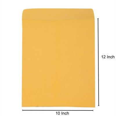 SUNPACKERS Cloth Line Courier Cover Envelopes For Office Letter Document Size 12 X 10 Envelopes(Pack of 50 Yellow)