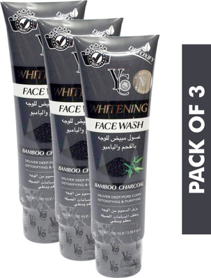 YC Whitening Bamboo Charcoal , Deliver Deep-Pore Clean, 100ml each, PACK OF 3 Face Wash(300 ml)