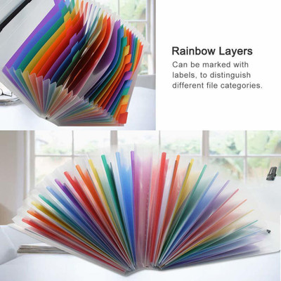 ATOOZED PP Document Holder File Folder Organizer A4 Size 26 Pockets Expanding File Folder(Set Of 1, Multicolor)