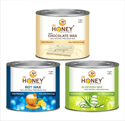 DR.HONEY white chocolate +hot+aloe Vera wax pack of 2 (600 g) wax for all skin type wax Wax(600 g)