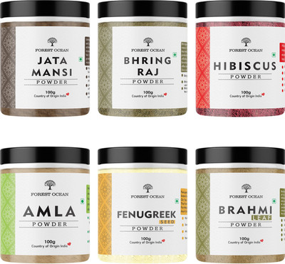 FOREST OCEAN /Amla/Fenugreek/Bhringraj Powder Combo - 100g Each(600 g)