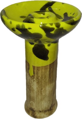 Puff Smart American Phunnel Ceramic Bowl /Chillum Yellow / Black Shade 4.7 inch Ceramic Hookah(Black, Yellow)