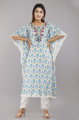 Mannat Print Floral Print Rayon Women Kaftan