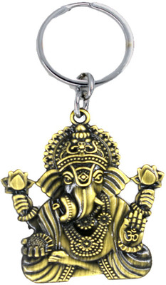 AFH Dagdusheth Ganpati Lord Ganesh Bronze double Sided Religious Gifting Key Charm Key Chain