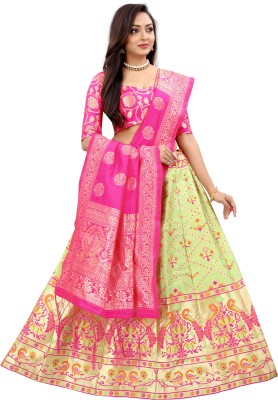 Divastri Printed Semi Stitched Lehenga Choli(Light Green)