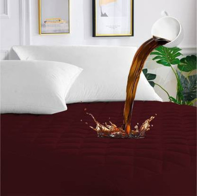 Luxurious Life Fitted Single Size Stretchable, Waterproof Mattress Cover(Maroon)