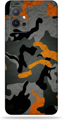 OggyBaba Vivo Y75 5G Mobile Skin(Orange Camouflage Multicolor Skin With Ultra Matte Finish)