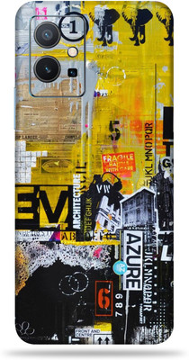 OggyBaba Vivo Y75 5G Mobile Skin(Abstract Azure Multicolor Skin With Ultra Matte Finish)