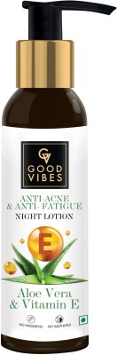 GOOD VIBES Aloe Vera & Vitamin E Anti-Acne & Anti-Fatigue Night Face Lotion (120 ml)(120 ml)