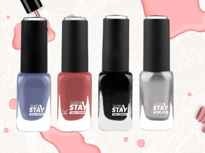YAWI Super Stay Multi Matte color Water Proof Nail Polish Multi Combo Of Four Multicolor(Pack of 4)