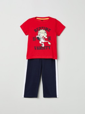 MAX Boys Printed Multicolor Top & Pyjama Set