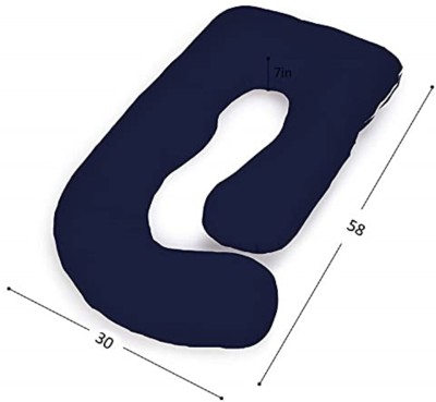 Get IT Polyester Fibre Solid Pregnancy Pillow Pack of 1(Navy Blue)