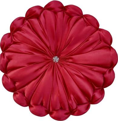 GTX Premium cushion set Microfibre Solid Floor Cushion Pack of 1(Red)