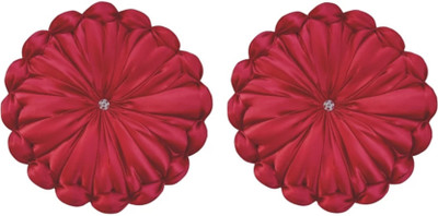 GTX Premium cushion set Microfibre Solid Floor Cushion Pack of 2(Red)