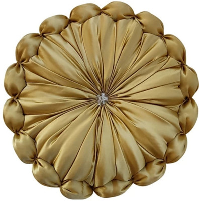 GTX Premium cushion set Microfibre Solid Floor Cushion Pack of 1(Golden)