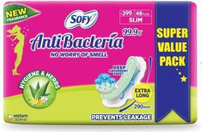 SOFY Antibecteria Extra Long pads Sanitary Pad(Pack of 54)