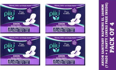 Piiu Cottony Soft Rash Free Ultra Thin Anion XL (280mm) Sanitary Pad(Pack of 4)