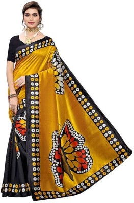 Spacekart Printed Bollywood Art Silk Saree(Yellow)