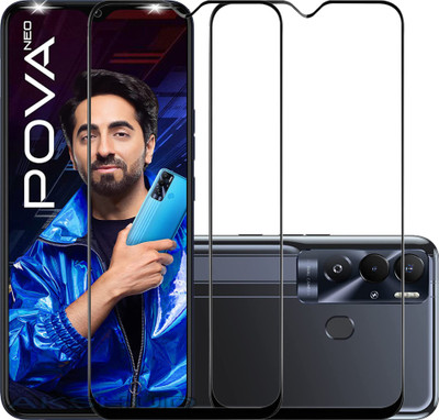 AKSHUD Edge To Edge Tempered Glass for Tecno Pova Neo(Pack of 2)