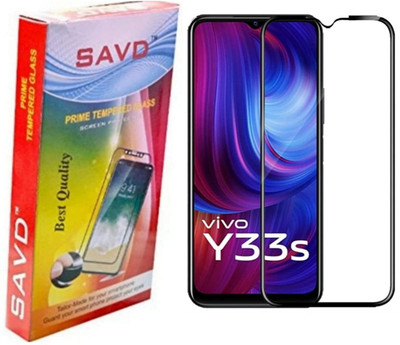 SAVD Edge To Edge Tempered Glass for vivo Y33s(Pack of 1)