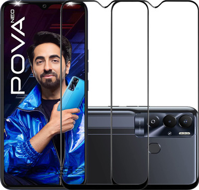 DSCASE Edge To Edge Tempered Glass for Tecno Pova Neo(Pack of 2)