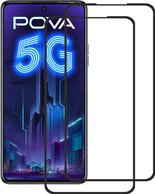 BRENZZ Edge To Edge Tempered Glass for Tecno POVA 5G(Pack of 2)