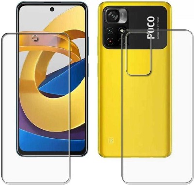 DOWRVIN Front and Back Tempered Glass for POCO M4 PRO 5G(Pack of 2)