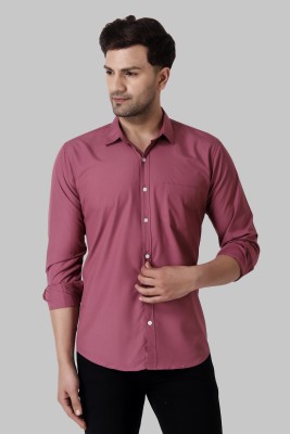 Voroxy Men Solid Casual Purple Shirt