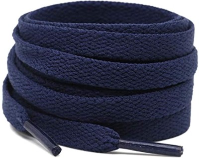 HAPPYMATES Flat Oval Shoes laces Athletic Shoe Laces for Sport(Navy Blue Flat 4pcs) Shoe Lace(Navy Blue Flat Set of 1)