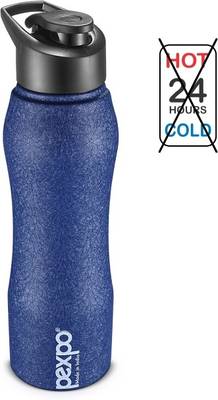 Pexpo Stainless Steel Bottles Pexpo||Bistro Stainless Steel Water Bottle||Blue Flip Top cap ||1000ml 1000 ml Bottle  (Pack of 1, Blue, Steel)
