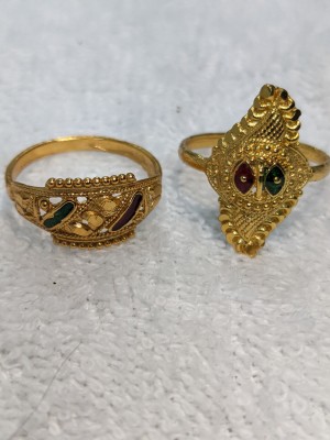 Nawab Collection Trendy Beautiful Alloy Gold Plated Ring Set