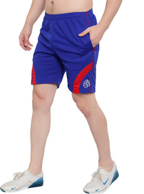 OORA Color Block Men Blue Sports Shorts