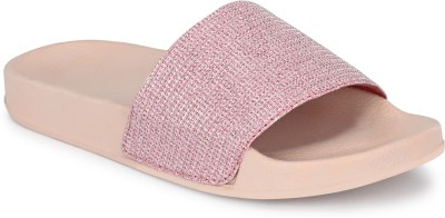 Bucik Women Lightweight Comfort Extra Soft Summer Trendy Premium Stylish Party Sandal Slides(Pink , 4)