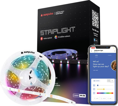 Zunpulse 5 meter 15W Smart LED Strip Light with App Control (Multicolour) Light Strip
