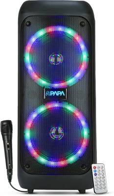 Papa Protect BASH 80 Watt Bluetooth Tower Speaker Remote & Mic USB/TF/AUX/FM/BT TWS (Black) 80 W Bluetooth Party Speaker