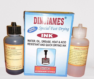 dinojames Fast Drying Ink 100ml Black for Batch coding marking Stamp Pad Ink(100 ml)