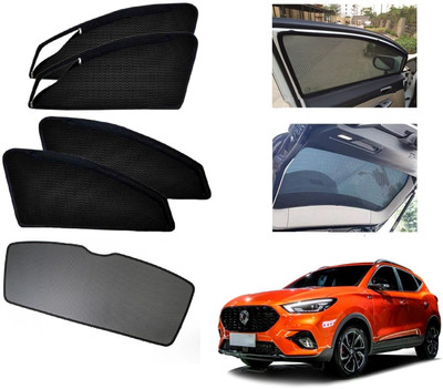 AuTO ADDiCT Side Window, Rear Window Sun Shade For MG Astor(Black)